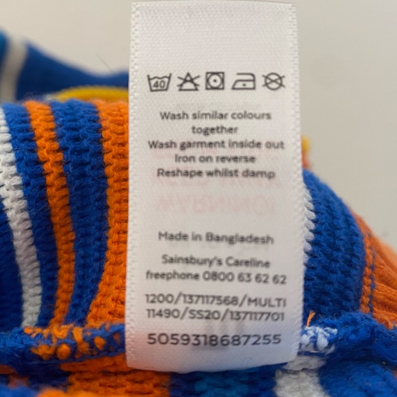 Tu Kids | Orange, Blue & White Striped Hoodie | 3-4 years | Graduate Designer - Picture 9 of 10